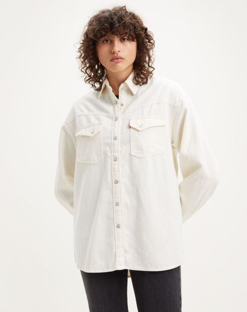 Chemise en Coton & Chanvre Dorsey XL oversize Western écrue