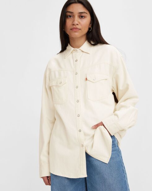 Chemise en Coton & Chanvre Dorsey XL oversize Western écrue