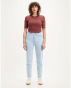 Jean 80'S Mom taille haute bleu clair