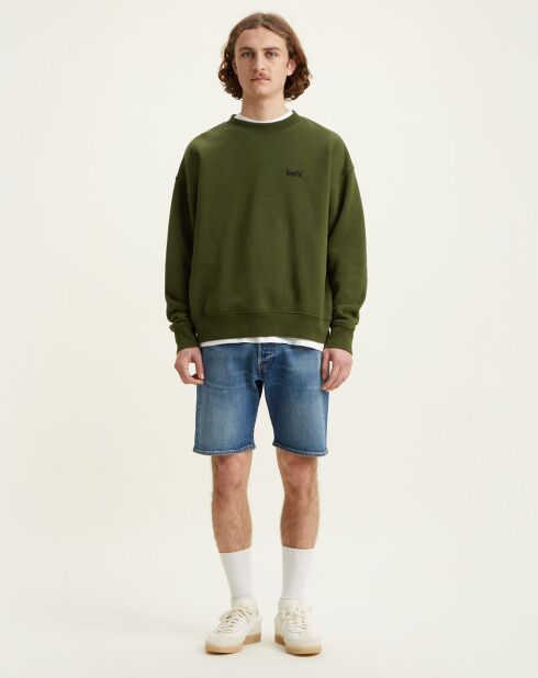 Gerade geschnittene, blau gewaschene Jeansshorts