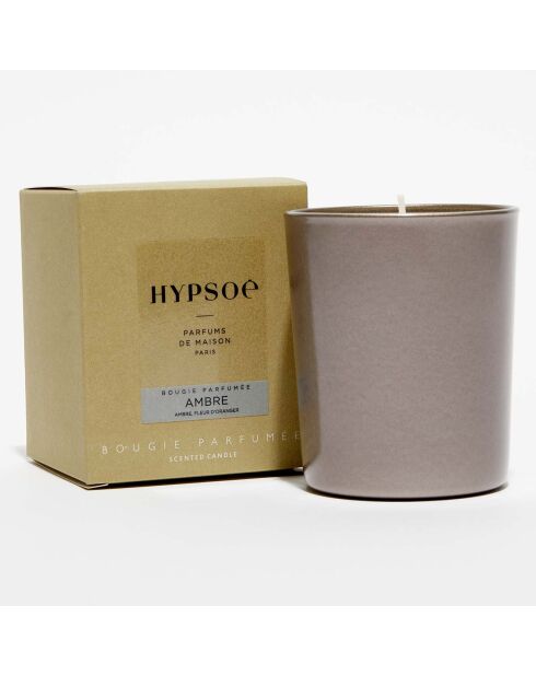 Bougie parfumée verre coloré nacré Ambre - 1 mèche 50h