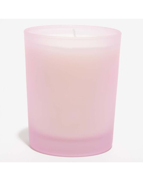 Bougie parfumée verre coloré dépoli Fleurs Banches - 1 mèche 50h