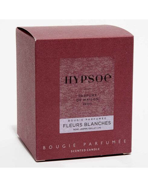 Bougie parfumée verre coloré dépoli Fleurs Banches - 1 mèche 50h