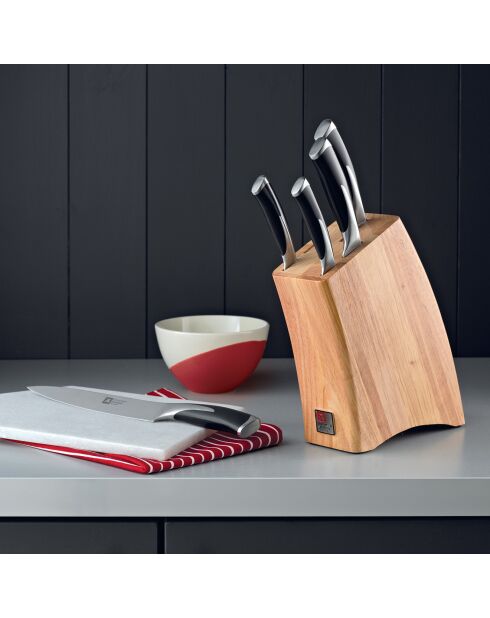 Portacoltelli da cucina Kyu grigio/nero in 5 pezzi