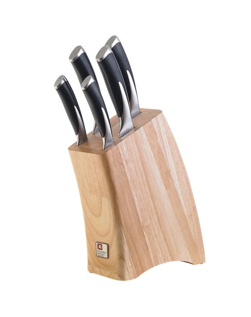 Portacoltelli da cucina Kyu grigio/nero in 5 pezzi