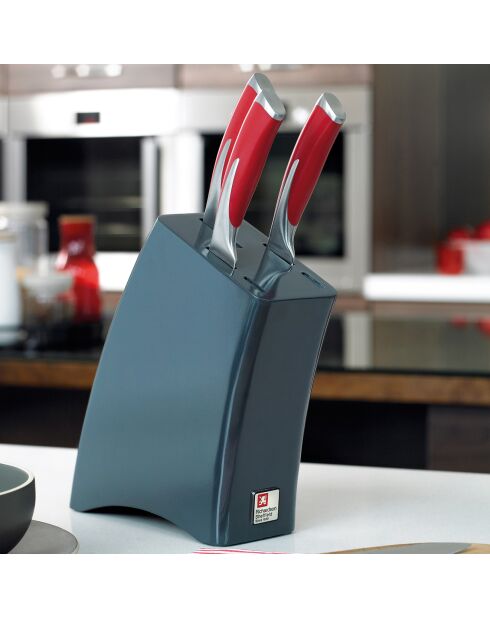 Portacoltelli da cucina Kyu rosso/grigio in 5 pezzi