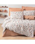 Parure housse de couette Oniks caramel/blanc