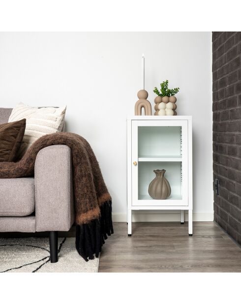 Portacandele in ceramica marrone - 10,5x6,5x17 cm