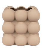 Vaso da fiori in ceramica marrone - 13,5x13,5x13 cm