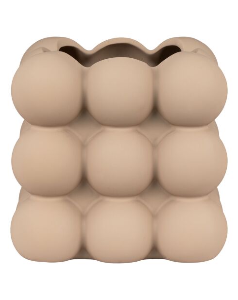 Brauner keramischer Blumentopf - 13,5 x 13,5 x 13 cm