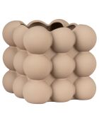 Vaso da fiori in ceramica marrone - 13,5x13,5x13 cm