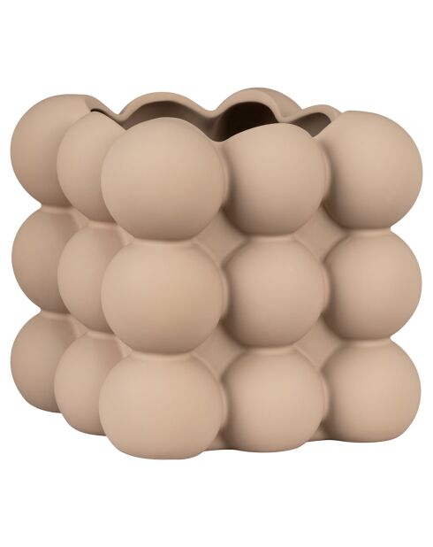 Brauner keramischer Blumentopf - 13,5 x 13,5 x 13 cm