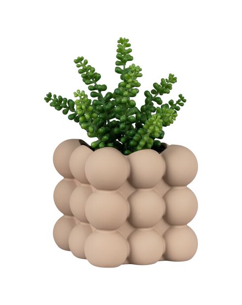 Brauner keramischer Blumentopf - 13,5 x 13,5 x 13 cm