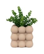 Vaso da fiori in ceramica marrone - 13,5x13,5x13 cm