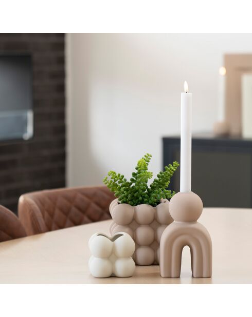 Brauner keramischer Blumentopf - 13,5 x 13,5 x 13 cm