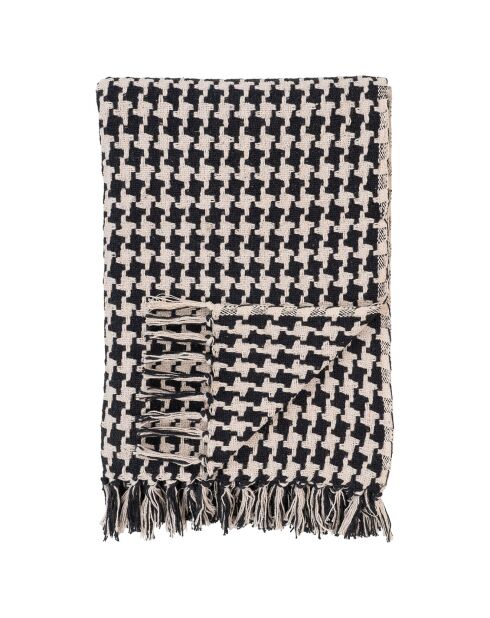 Schwarz/beige Seitendecke - 130x180 cm