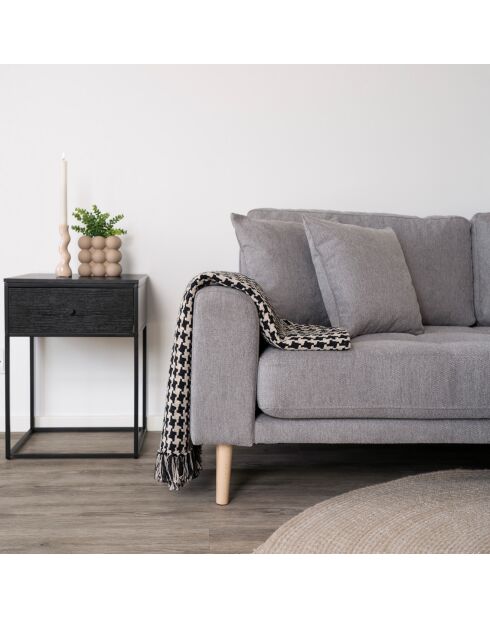 Schwarz/beige Seitendecke - 130x180 cm