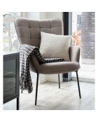 Schwarz/beige Seitendecke - 130x180 cm