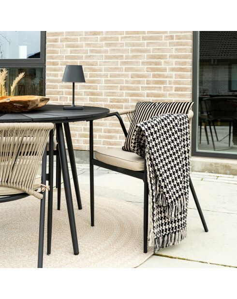 Schwarz/beige Seitendecke - 130x180 cm