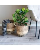 Schwarz/beige Seitendecke - 130x180 cm