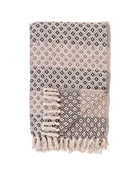 Alanya braun/beige/weiß kariert - 130x180 cm