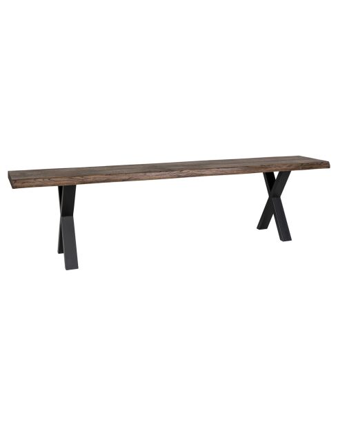 Banc Toulon en chêne avec bord ondulé  naturel - 180x32x46 cm