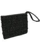Porte-monnaie en perles noir - 14x10x2 cm