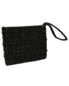Porte-monnaie en perles noir - 14x10x2 cm