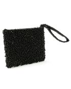 Porte-monnaie en perles noir - 14x10x2 cm