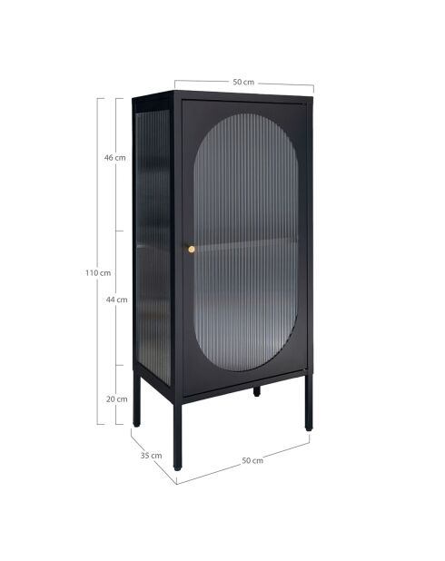 Adelaide zwart raam - 50x35x110 cm