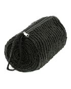 Trousse à crayons en perles noire - 20x10x10 cm