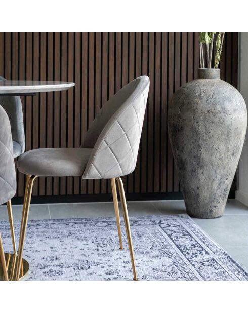 2 Esszimmerstühle Geneve aus taupefarbenem Samt - 52x51x78 cm