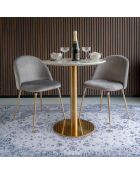 2 Esszimmerstühle Geneve aus taupefarbenem Samt - 52x51x78 cm