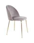 2 Esszimmerstühle Geneve aus taupefarbenem Samt - 52x51x78 cm