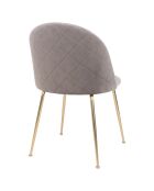 2 Esszimmerstühle Geneve aus taupefarbenem Samt - 52x51x78 cm