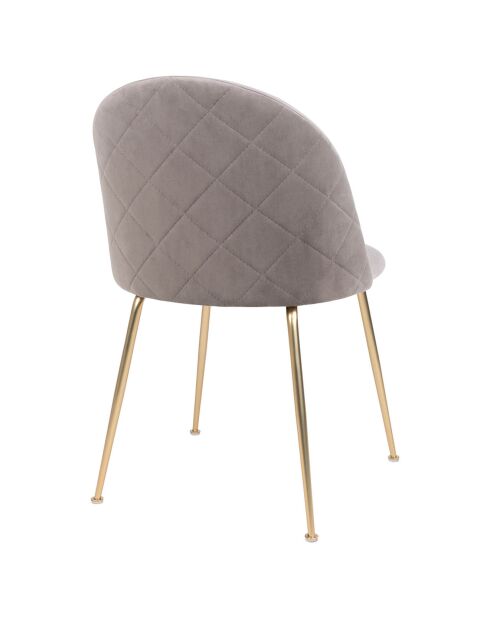 2 Esszimmerstühle Geneve aus taupefarbenem Samt - 52x51x78 cm