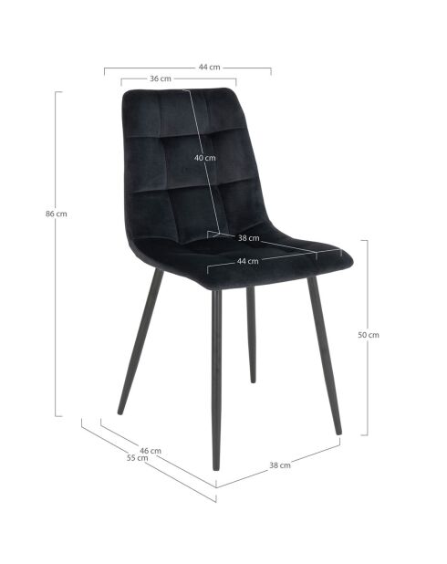 2 schwarze Esszimmerstühle von Middelfart - 55x44x86 cm