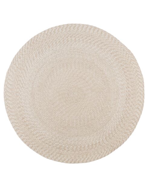 Tapis Menorca en plastique 100% recyclé sable - D.180x1 cm