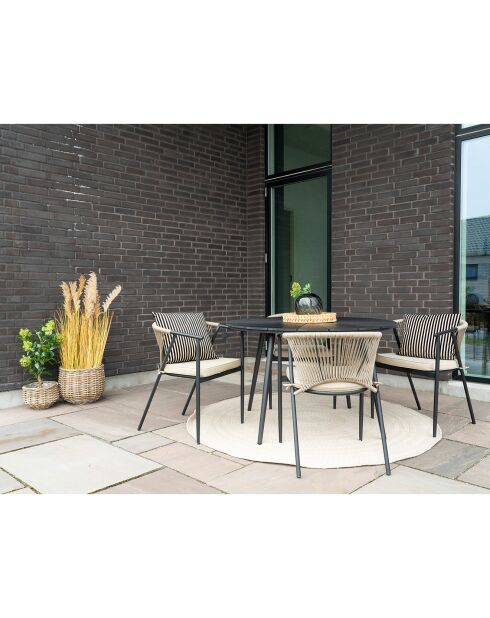 Tapis Menorca en plastique 100% recyclé sable - D.180x1 cm