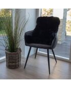 Schwarzes Lammfell - 50x85 cm