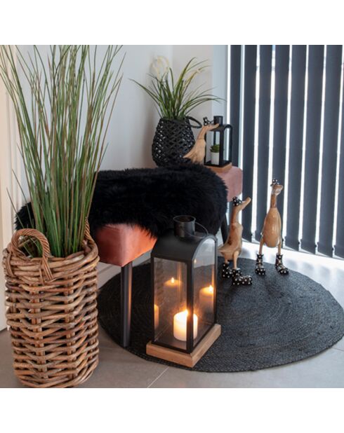 Schwarzes Lammfell - 50x85 cm