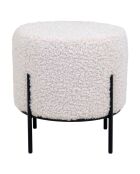 Alford weiße lockige Ottomane - D.35,5x37 cm