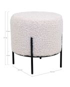 Alford weiße lockige Ottomane - D.35,5x37 cm
