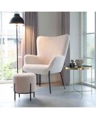 Alford weiße lockige Ottomane - D.35,5x37 cm