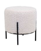 Alford weiße lockige Ottomane - D.35,5x37 cm