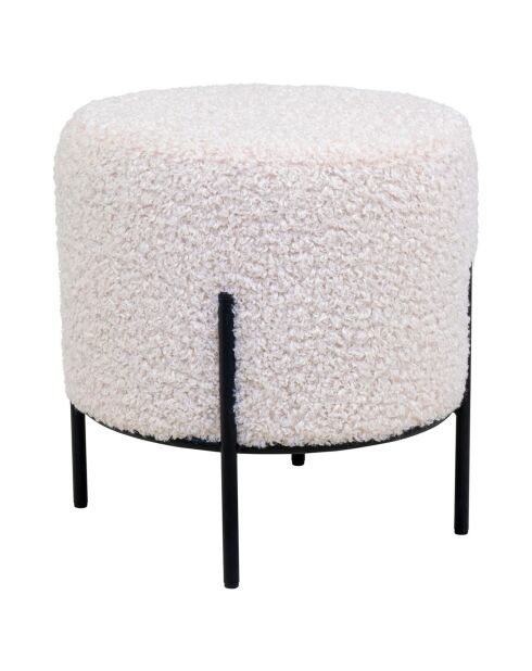 Alford weiße lockige Ottomane - D.35,5x37 cm