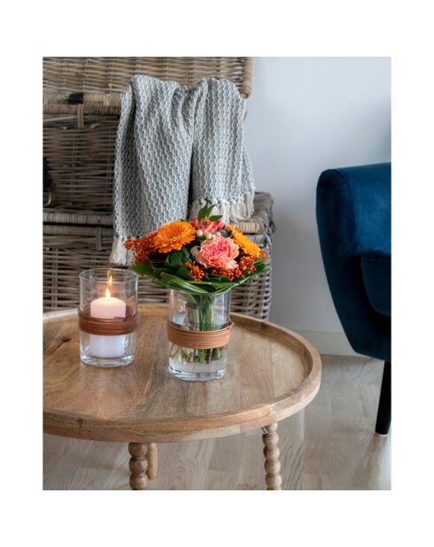 Mesita de mango Jammu natural - D.60x35 cm