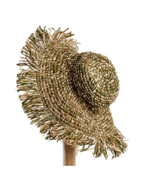 Chapeau Fiesta naturel/vert - 42x42x11 cm