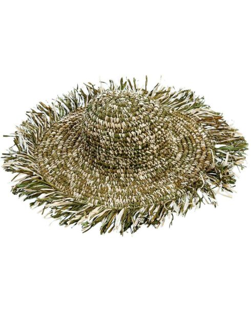 Chapeau Fiesta naturel/vert - 42x42x11 cm