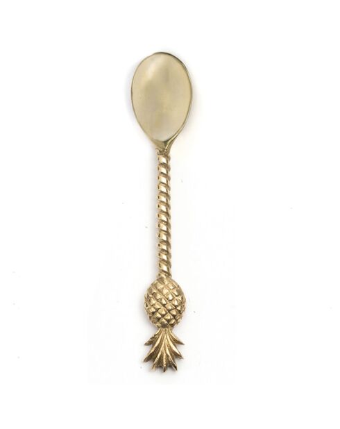 Petite Cuillère ananas dorée - 14x3x1 cm